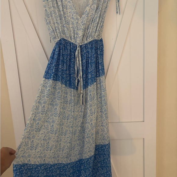 Cost Plus World Market Blue Floral Maxi Dress - Picture 2 of 4